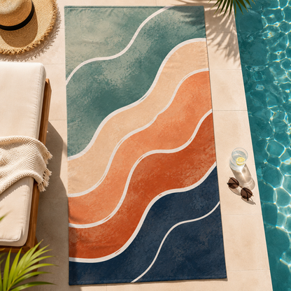 Agha Home Coastal Escape Cotton Beach Towel – 100x190 cm