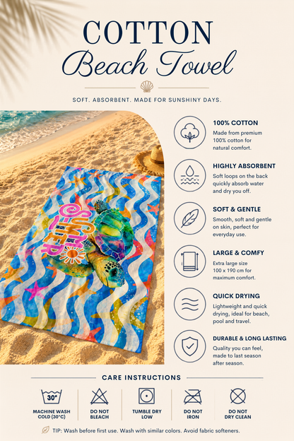 Agha Home Tropical Prints Cotton Beach Towel – 100x190 cm