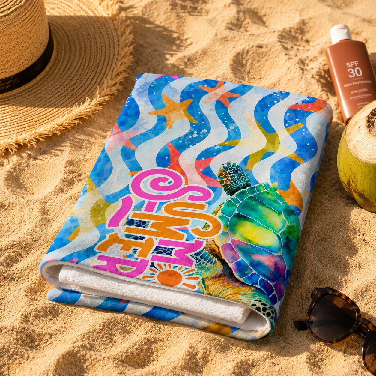 Agha Home Tropical Prints Cotton Beach Towel – 100x190 cm
