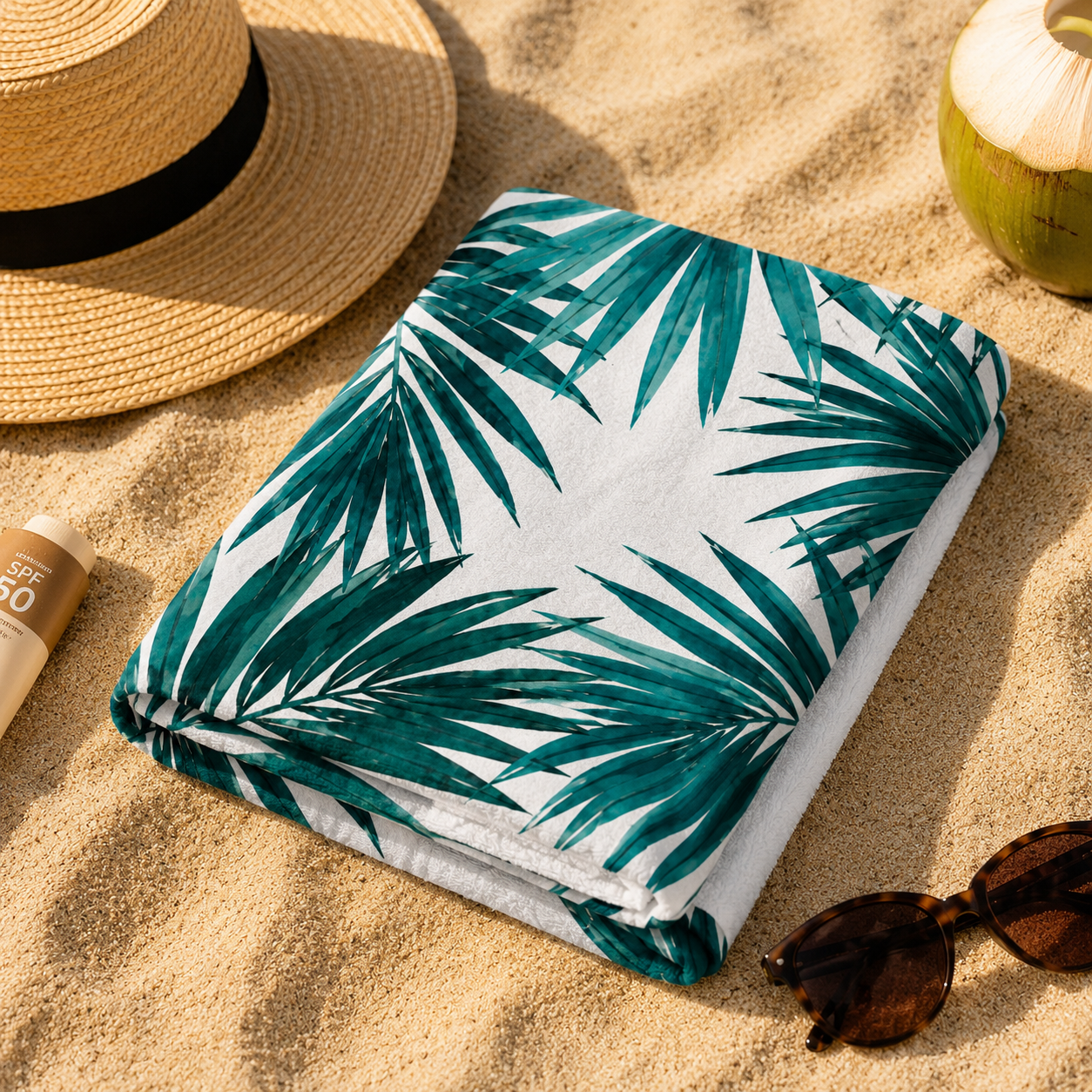 Agha Home Tropical Prints Cotton Beach Towel – 100x190 cm