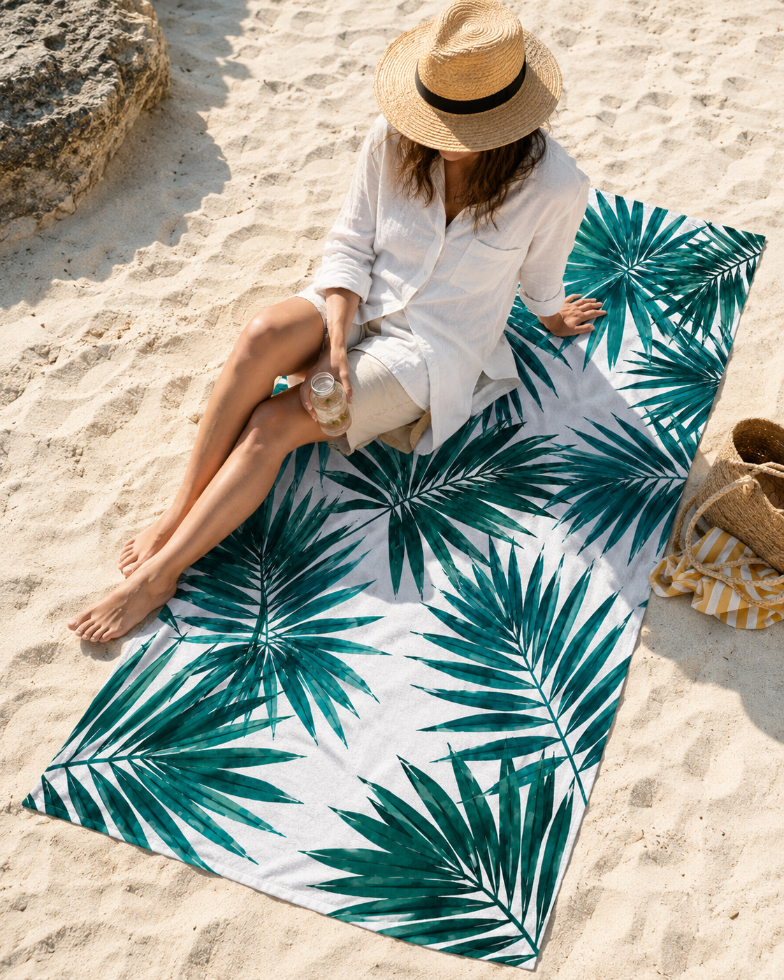 Agha Home Tropical Prints Cotton Beach Towel – 100x190 cm