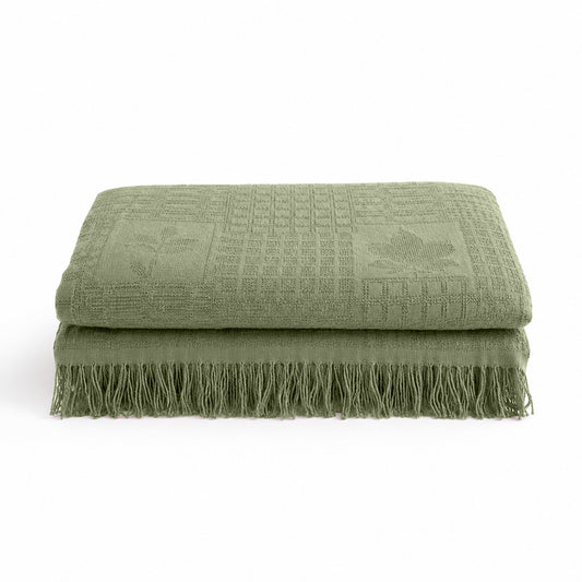 Agha Home Flora Cotton Jacquard Sofa Throw – 180×200 cm