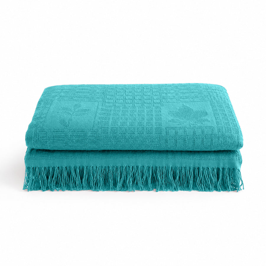 Agha Home Flora Cotton Jacquard Sofa Throw - 180x200 cm