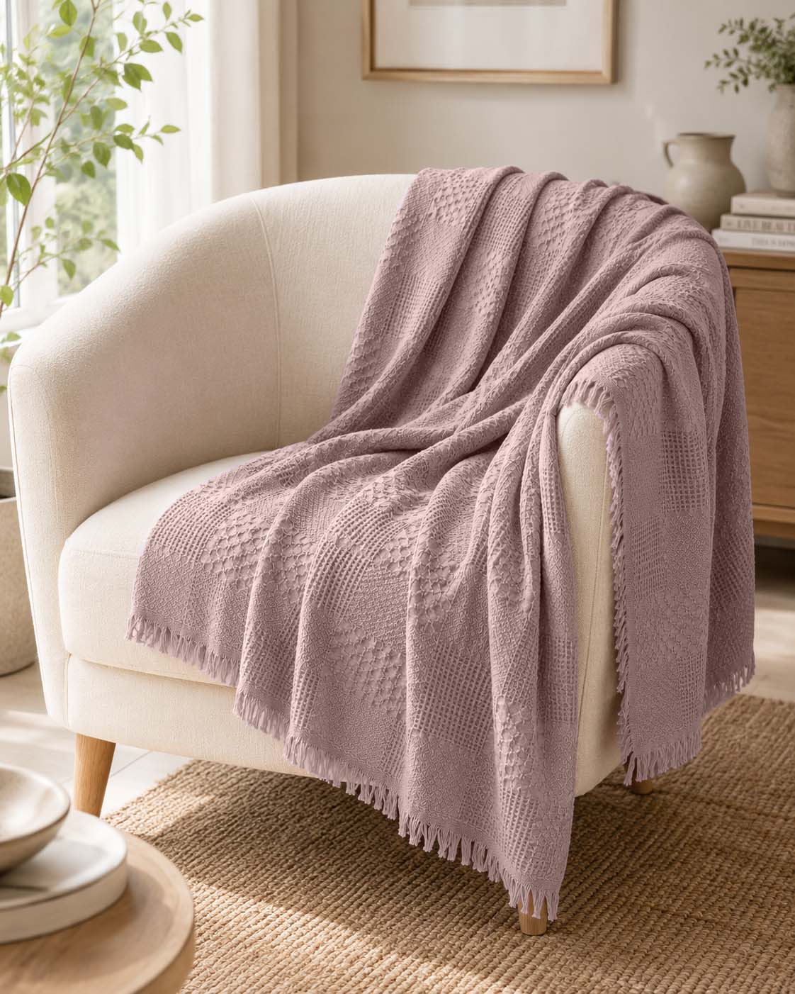 Agha Home Patch Cotton Jacquard Sofa Throw – 180×200 cm