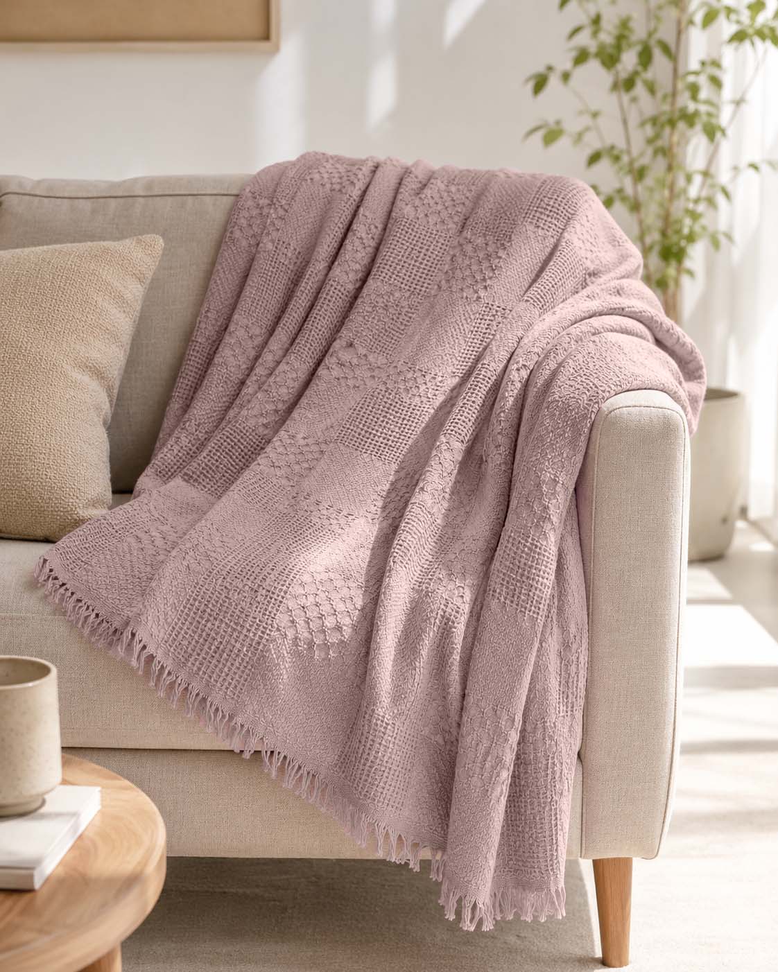 Agha Home Patch Cotton Jacquard Sofa Throw – 180×200 cm