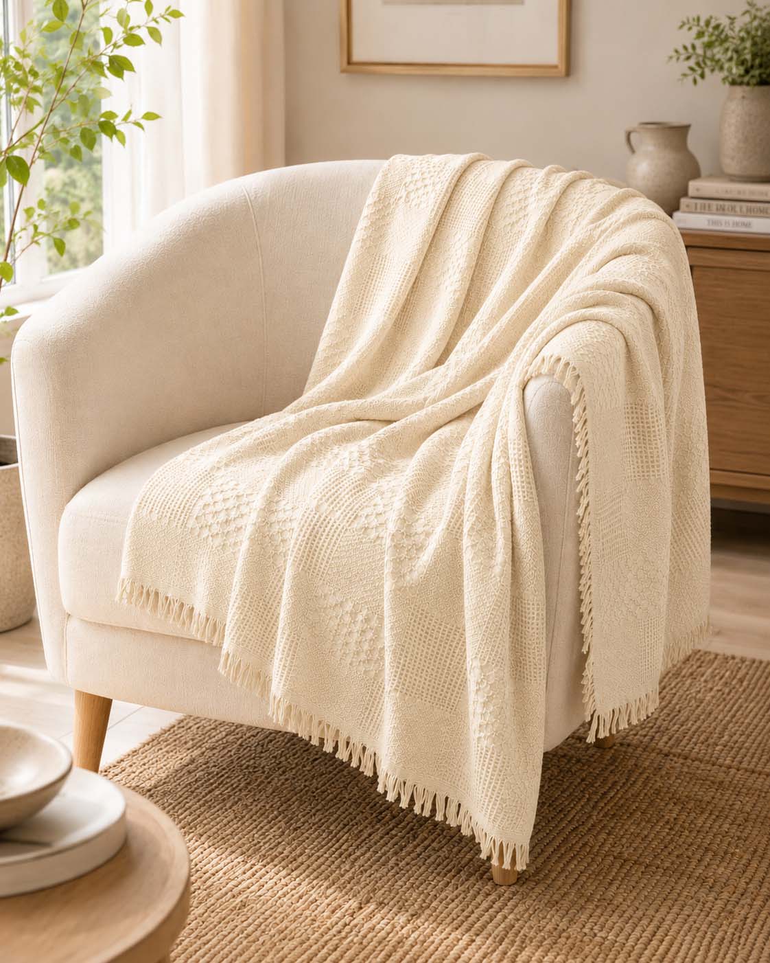 Agha Home Patch Cotton Jacquard Sofa Throw – 180×200 cm
