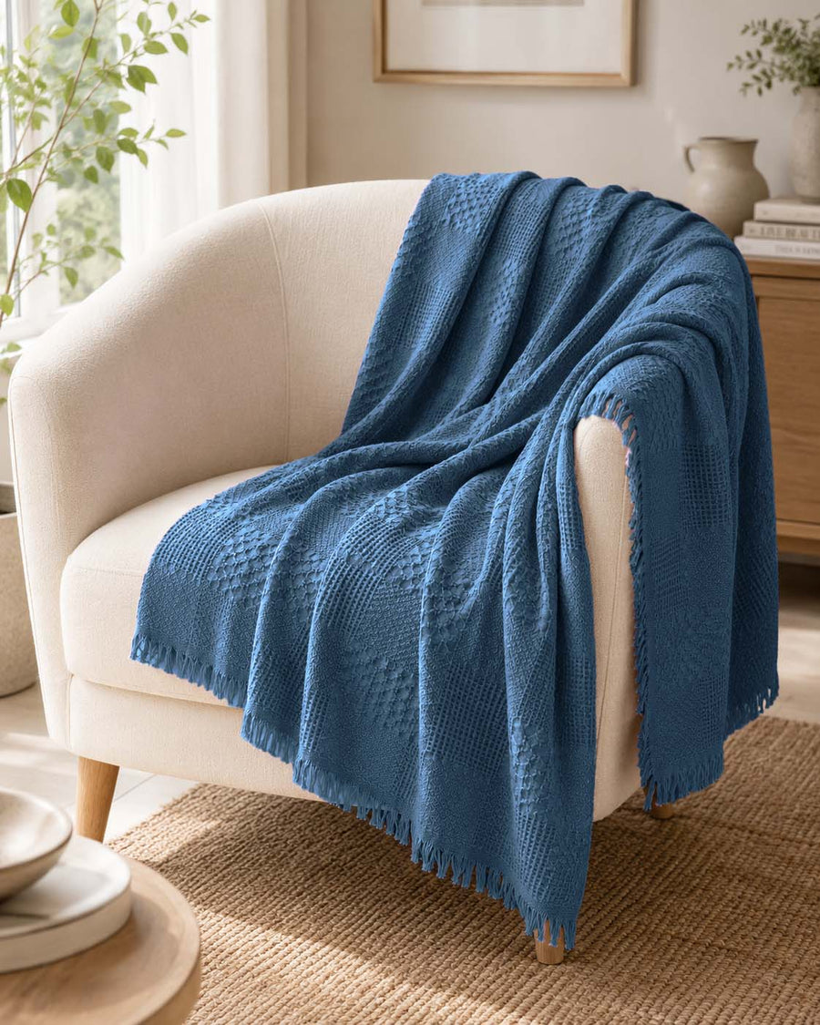 Agha Home Patch Cotton Jacquard Sofa Throw – 180×200 cm