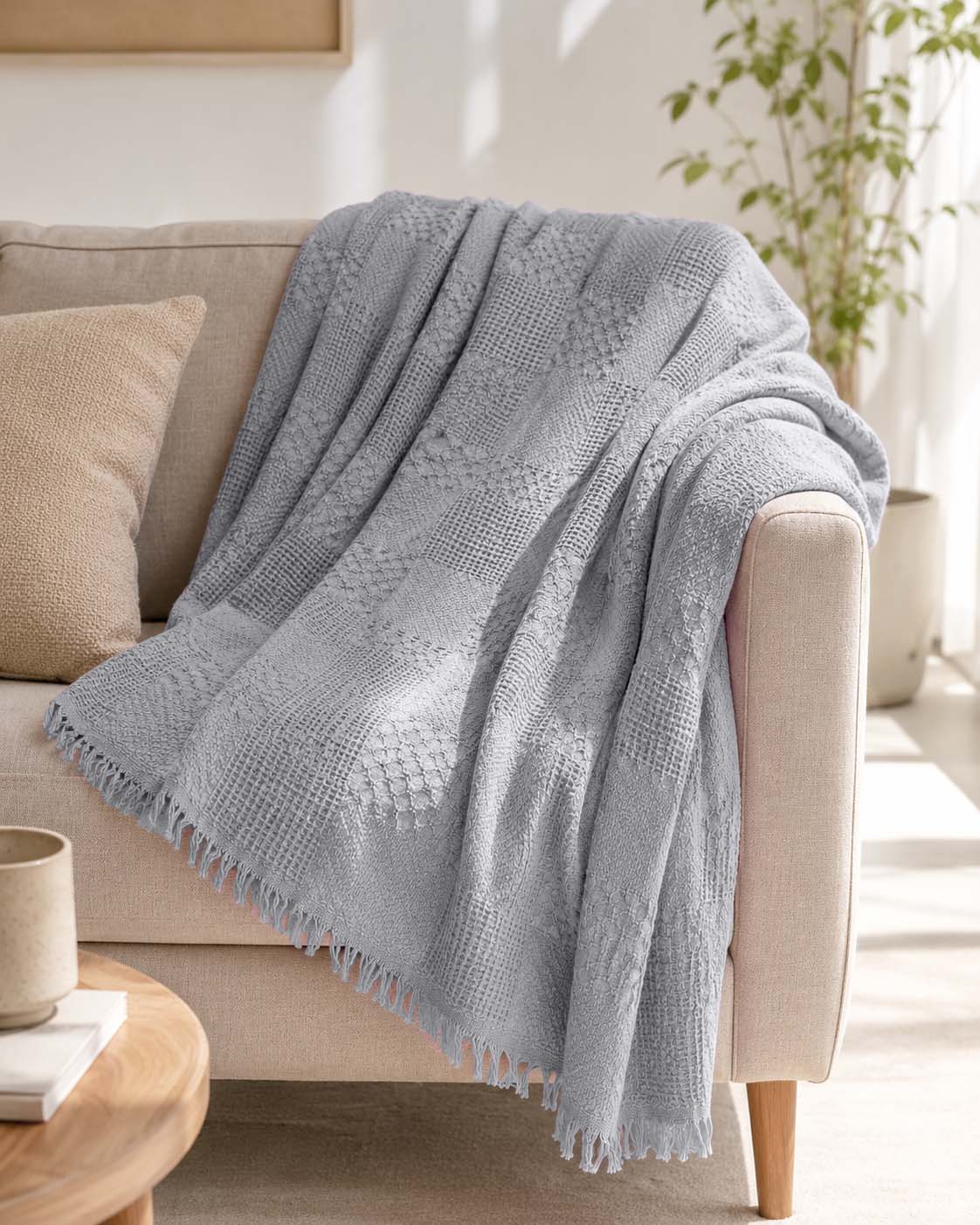 Agha Home Patch Cotton Jacquard Sofa Throw – 180×200 cm