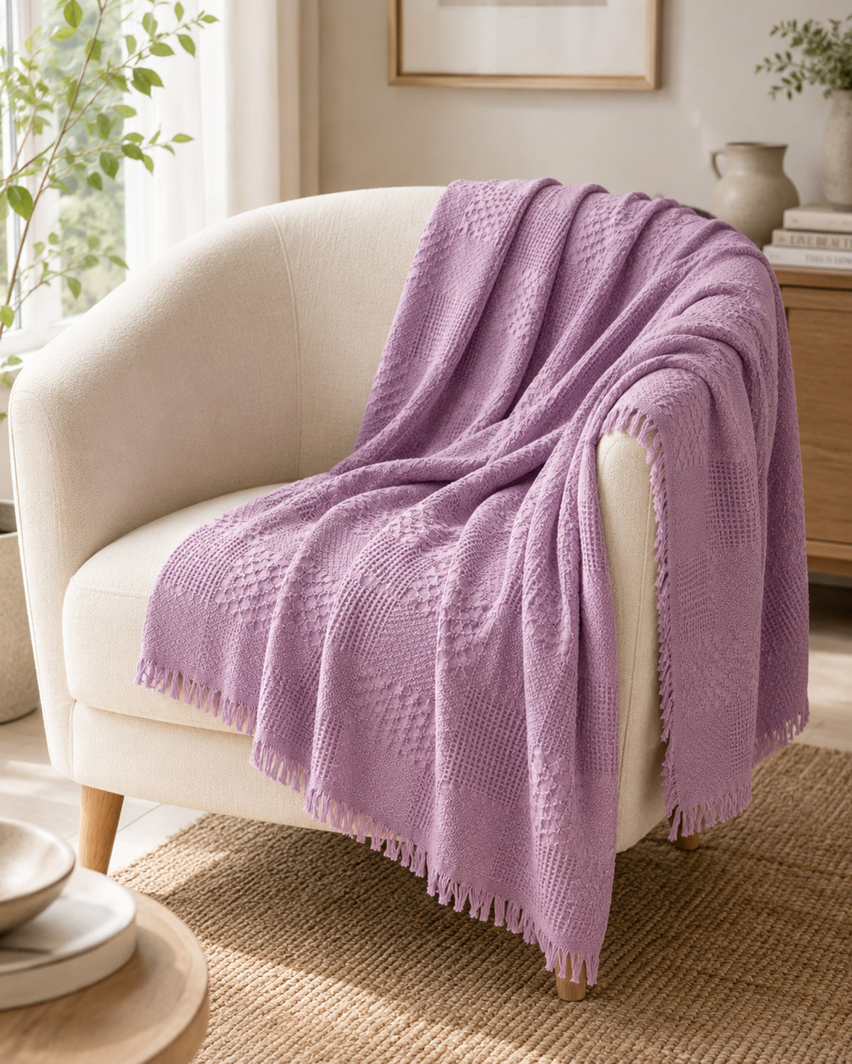 Agha Home Patch Cotton Jacquard Sofa Throw – 180×200 cm