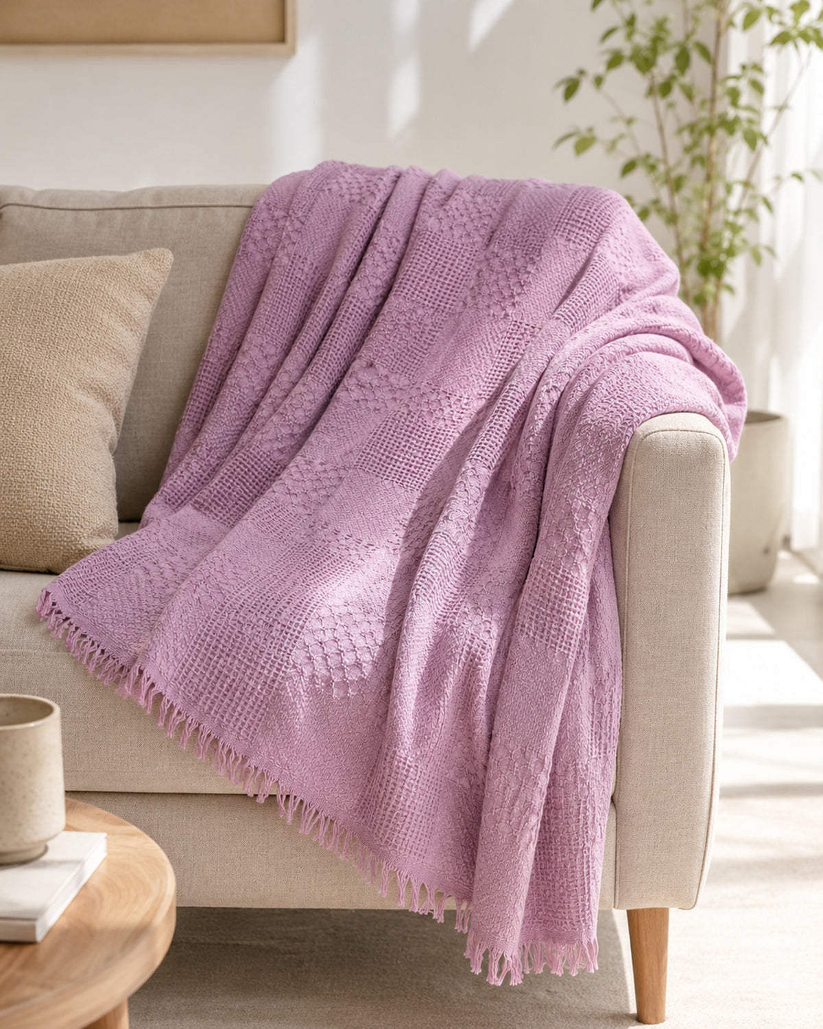 Agha Home Patch Cotton Jacquard Sofa Throw – 180×200 cm