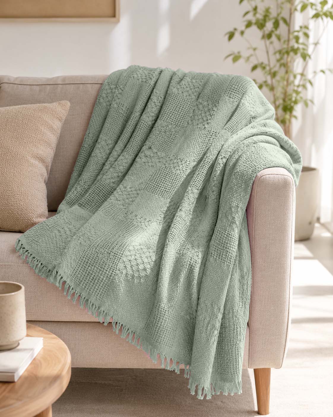 Agha Home Patch Cotton Jacquard Sofa Throw – 180×200 cm