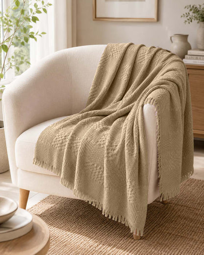 Agha Home Patch Cotton Jacquard Sofa Throw – 180×200 cm