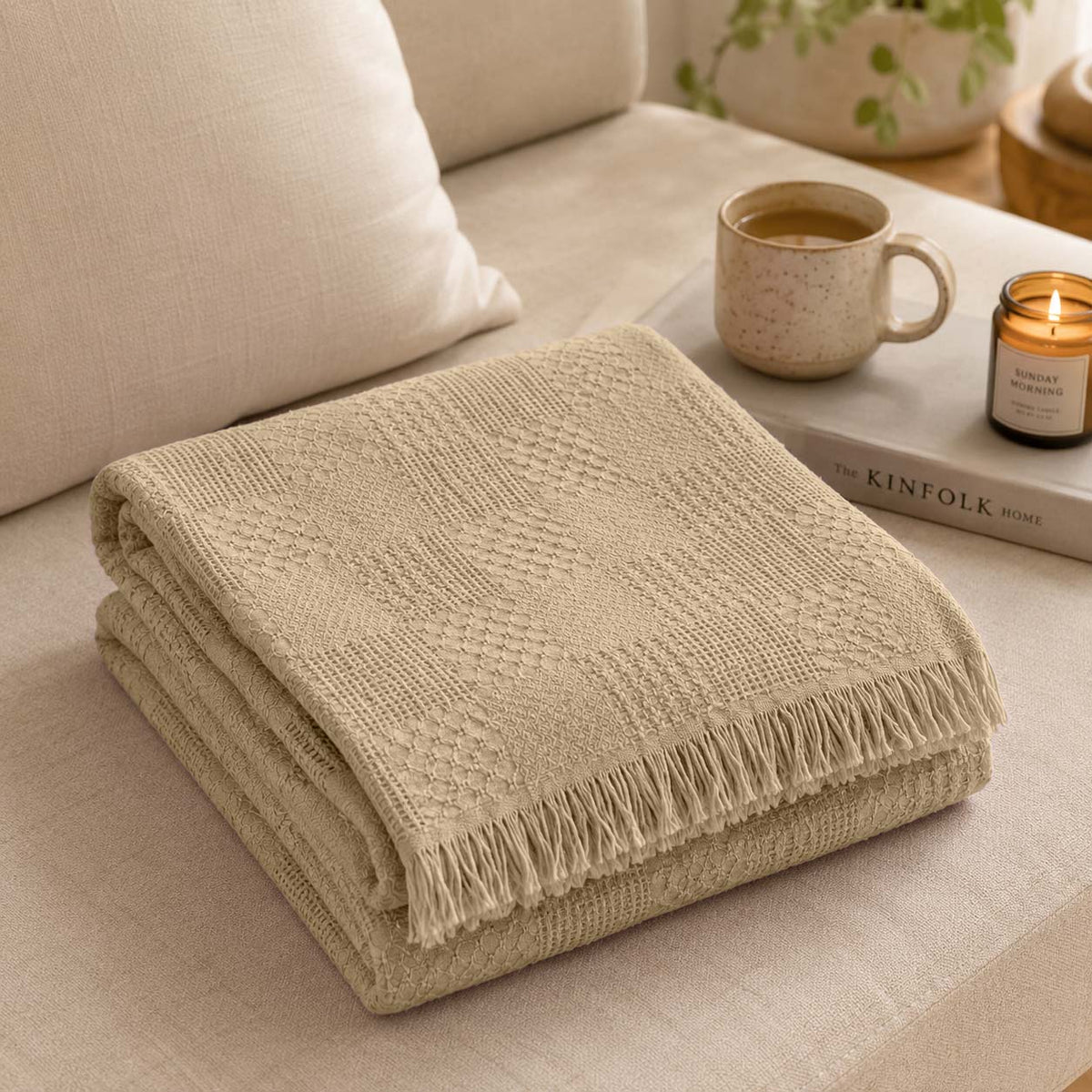 Agha Home Patch Cotton Jacquard Sofa Throw – 180×200 cm
