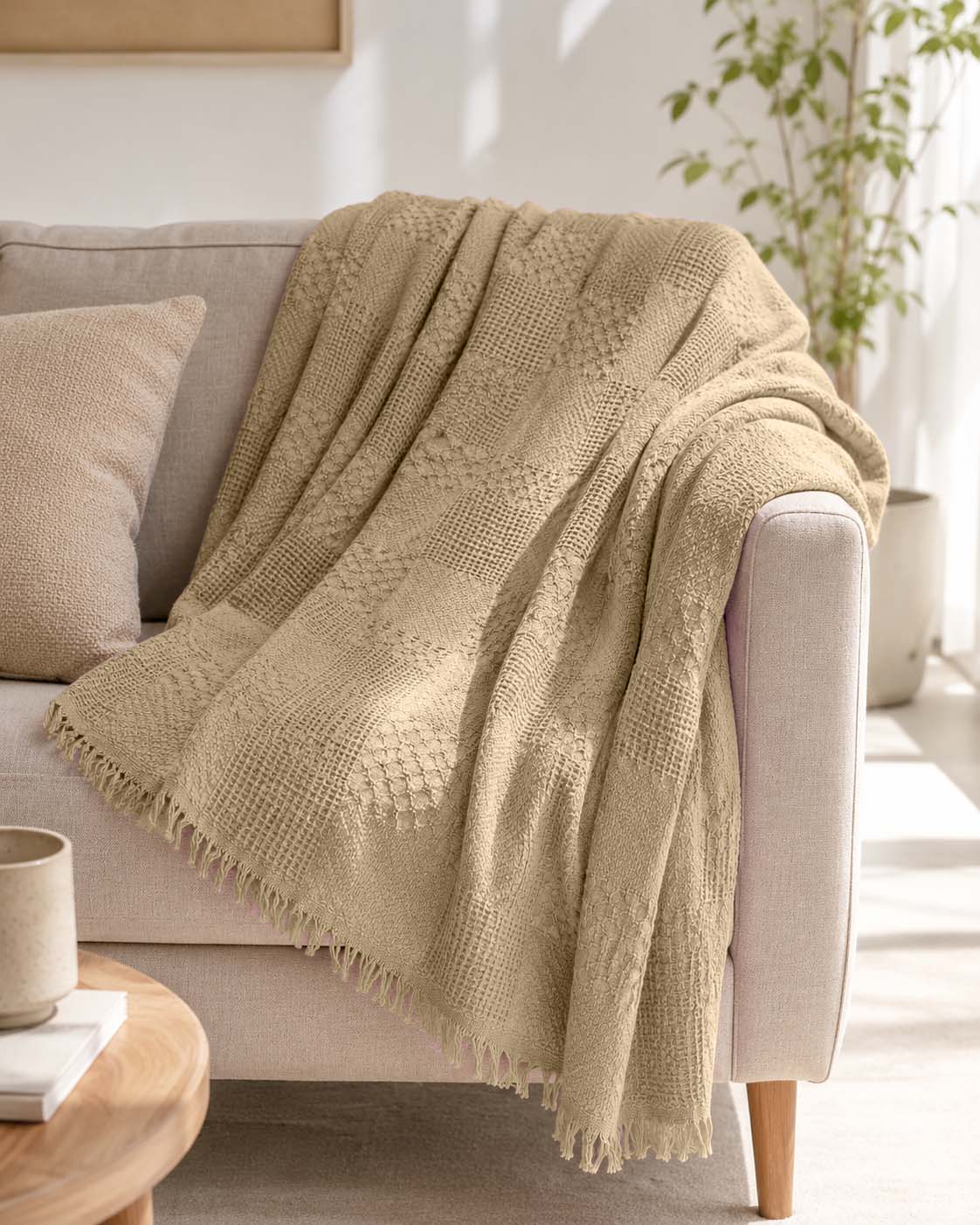 Agha Home Patch Cotton Jacquard Sofa Throw – 180×200 cm