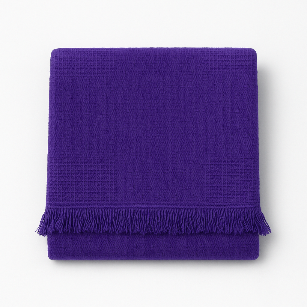 Honeycomb Bed/Sofa Throw - Solid - Poly Cotton- King/Twin