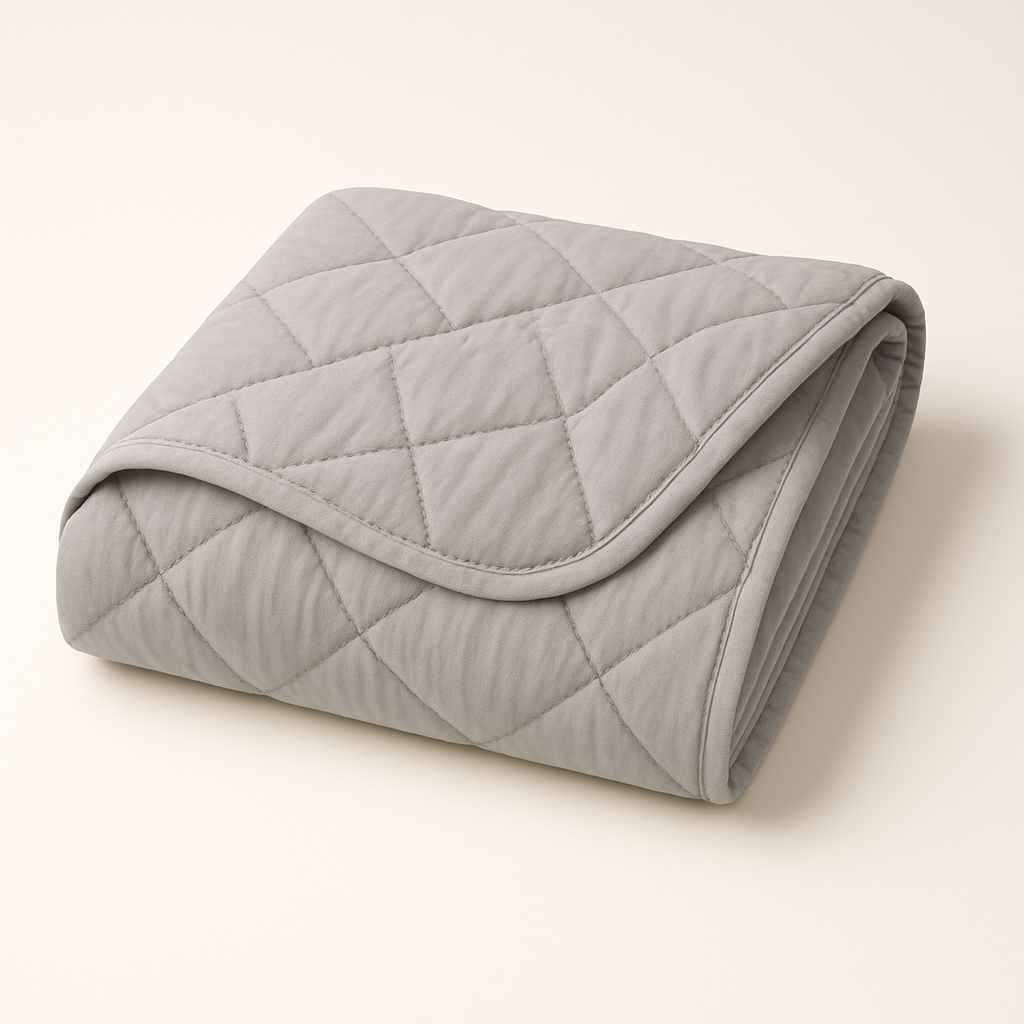 Quilted Coverlet, Diamond Pattern, Lightweight Bed Cover.