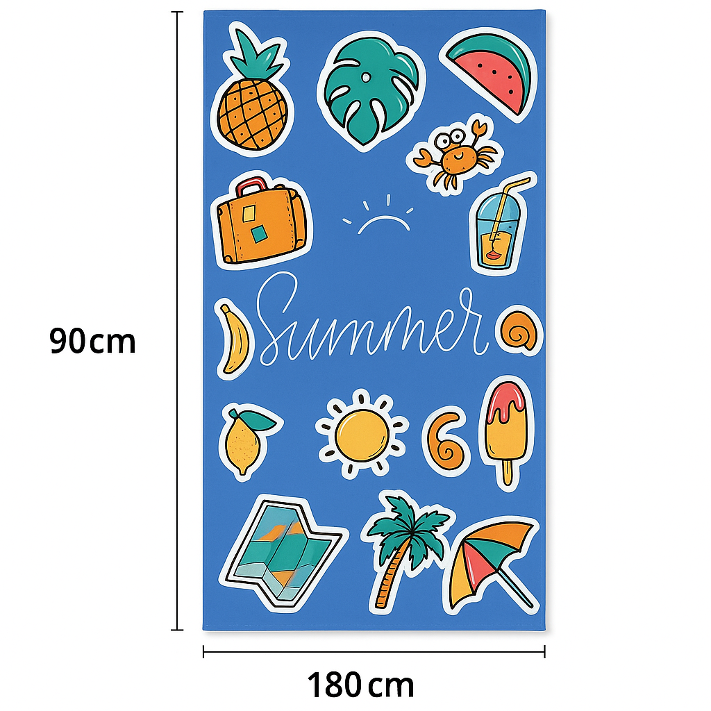 Printed Beach Towel - Microfiber