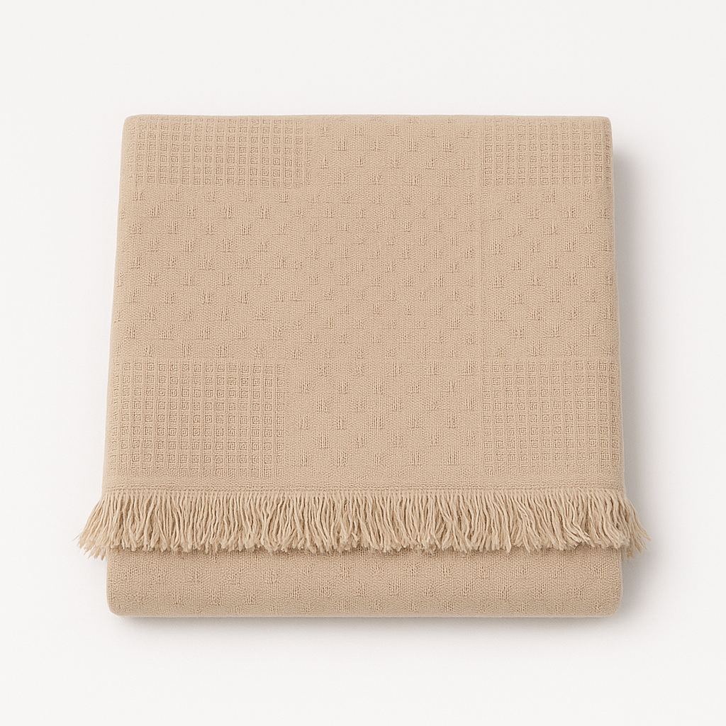 Honeycomb Bed/Sofa Throw - Solid - Poly Cotton- King/Twin