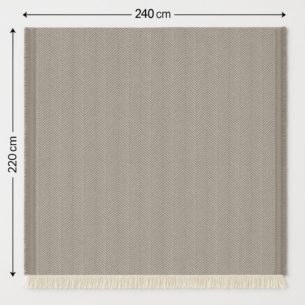 Decorative Herringbone Throw Blanket with Fringe,Cotton Blend