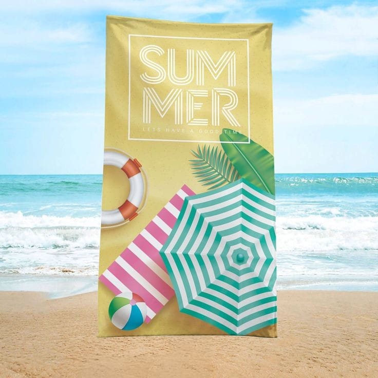 Printed Beach Towel - Microfiber