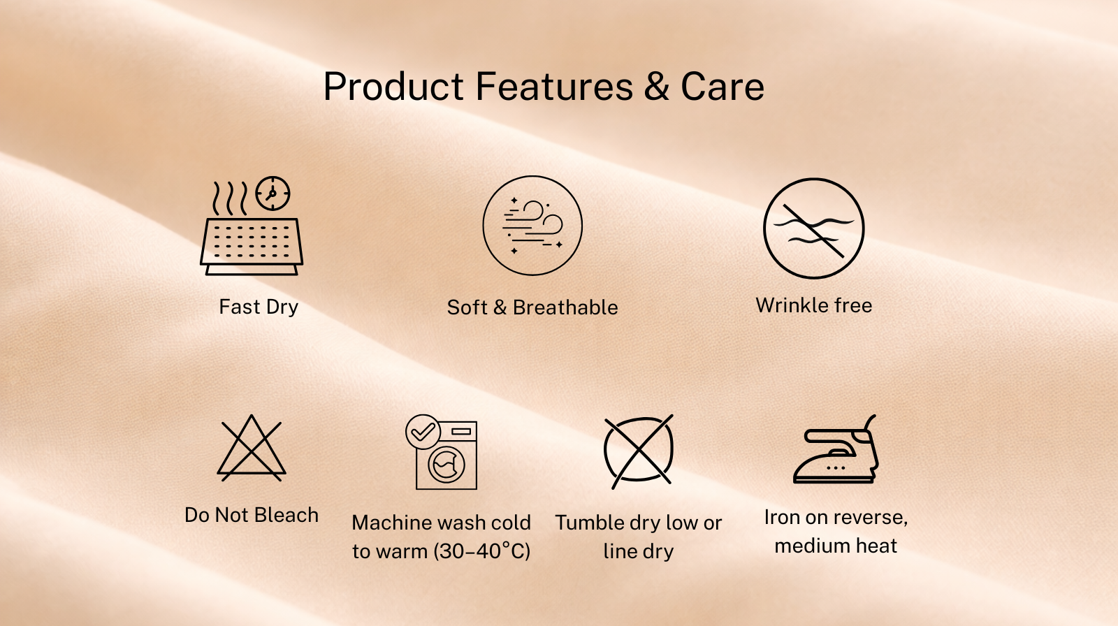 Flat sheet - Microfiber - Solid - Beige