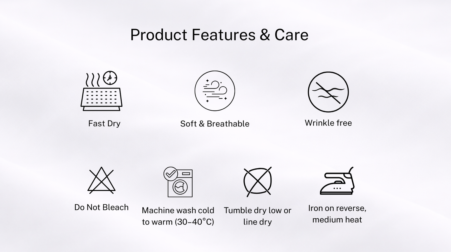 Essential Fitted Sheet Set (3pcs) – White