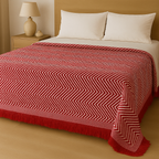 Decorative Herringbone Throw Blanket with Fringe,Cotton Blend