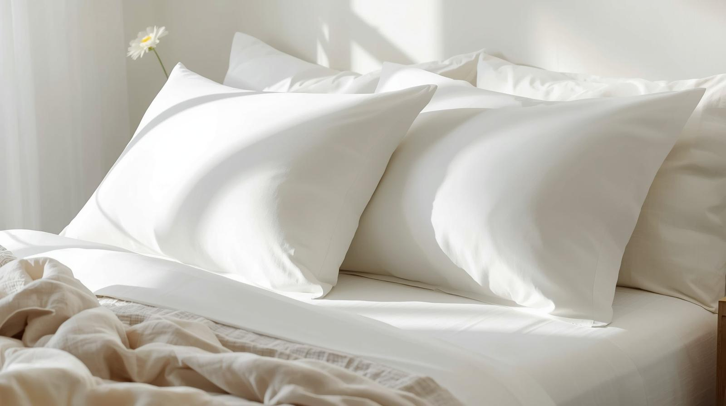 Luxury Satin Pillowcases – 400 TC Egyptian Cotton – White
