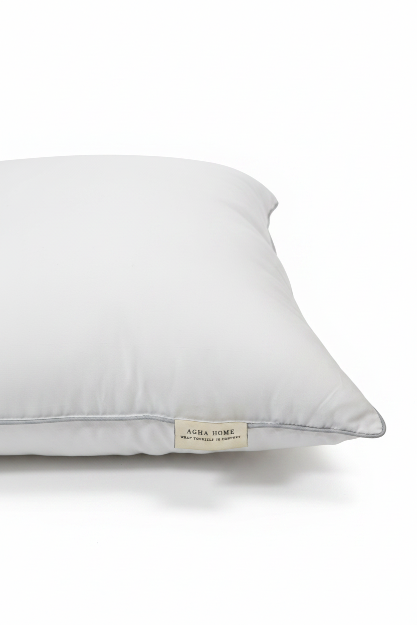 Agha Home Pillow Label - White Background