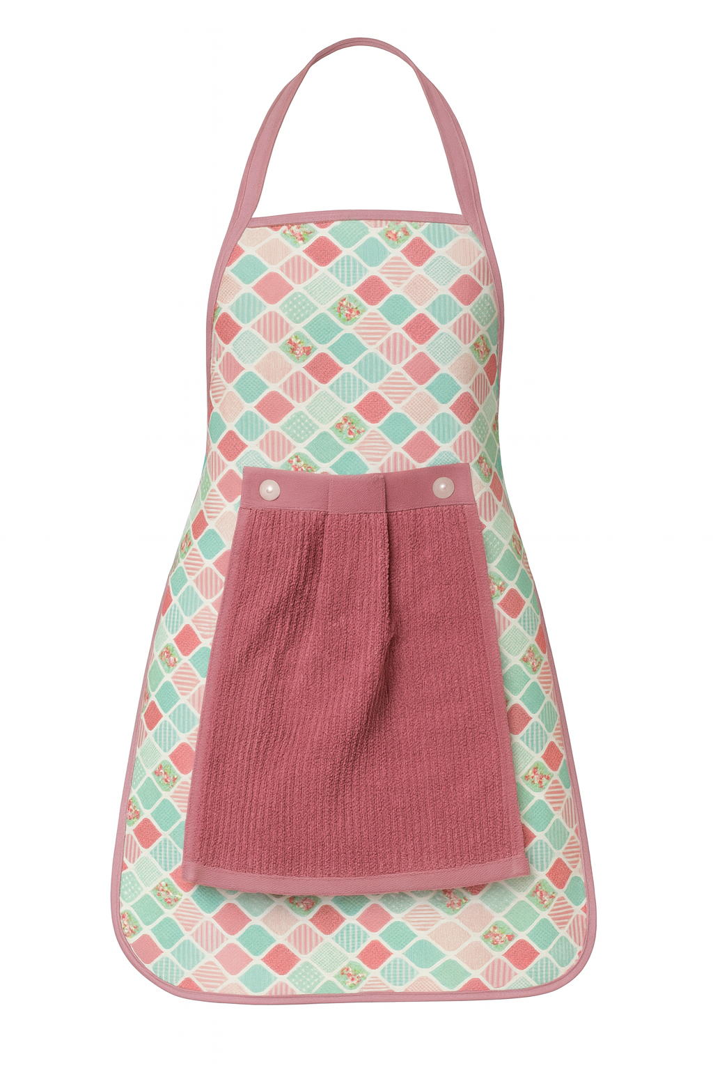 Waterproof Kitchen Apron with Dish Towel, Printed Patterns, Adjustable Straps (3)