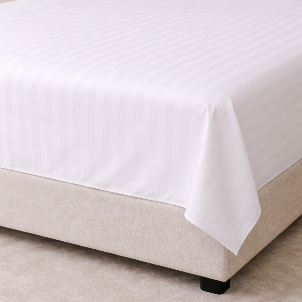 Flat sheet - Microfiber - Stripe - White