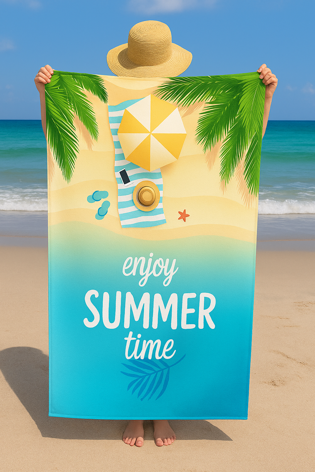 Printed Beach Towel - Microfiber