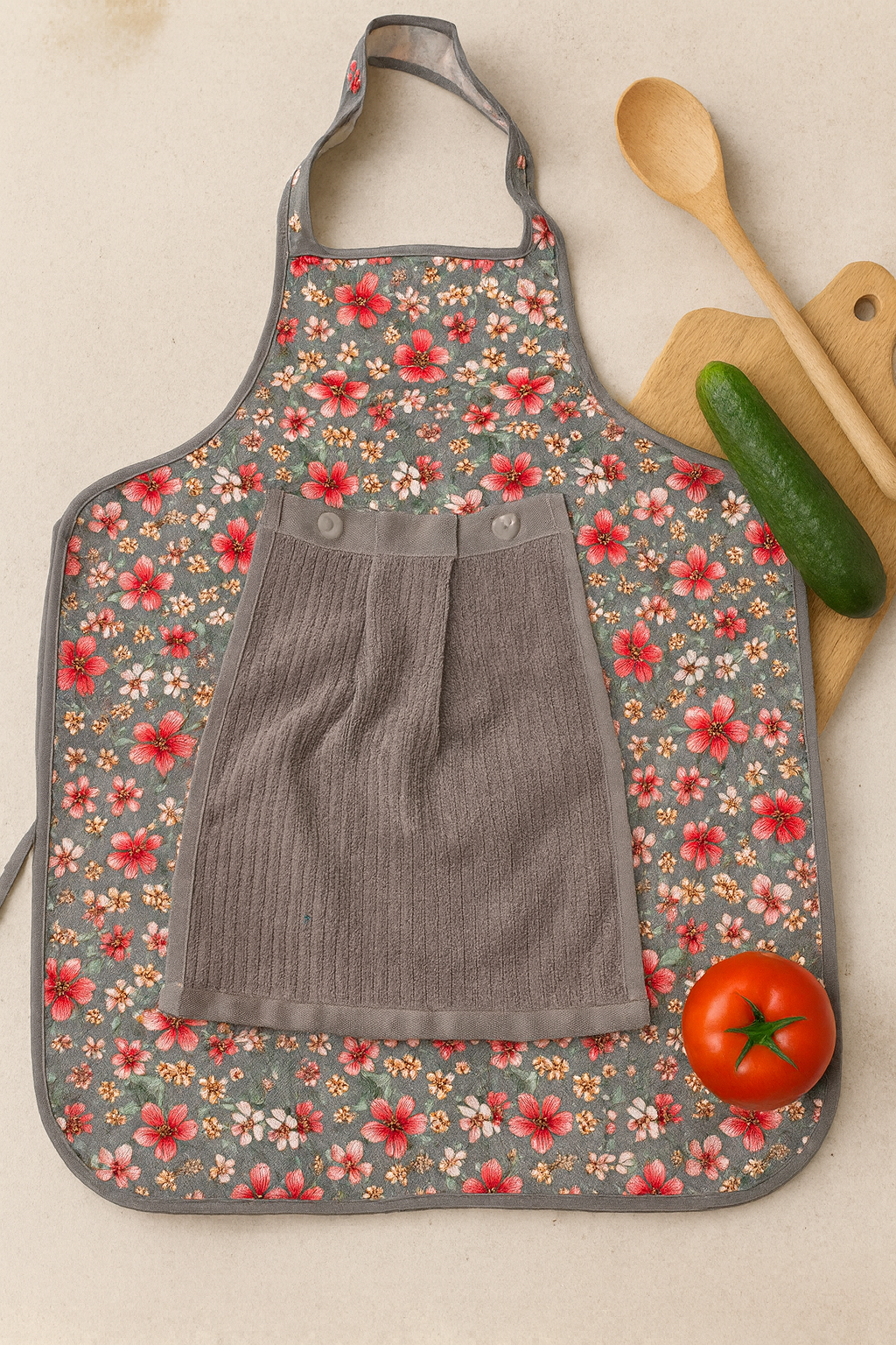 Waterproof Kitchen Apron with Dish Towel, Printed Patterns, Adjustable Straps (4)